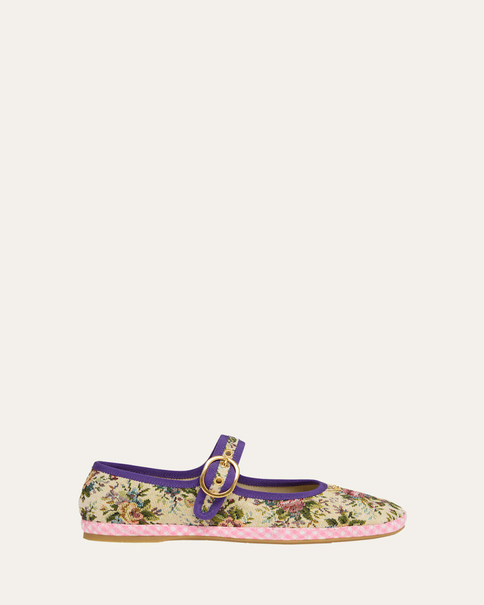 Endouce Brocade Floral Ballet Flats